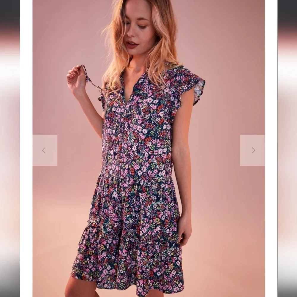 Sundry Mini Field Dress In Deep Navy